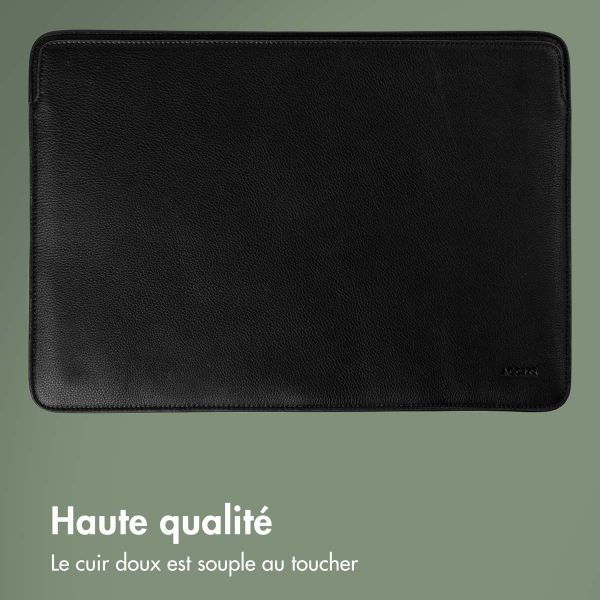 Accezz Leather Pochette ordinateur Apple MacBook 15 pouces - Noir