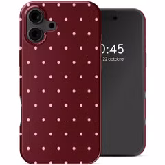 Selencia Coque arrière Vivid Apple iPhone 16 - Happy Dots Burgundy