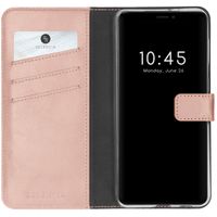 Selencia Étui portefeuille en cuir véritable iPhone 13 Pro - Rose