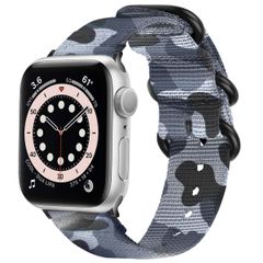 imoshion Bracelet robuste en nylon Apple Watch Series 1 - 9 / SE (38/40/41 mm) | Series 10 / 11 (42 mm) - Camouflage Grey