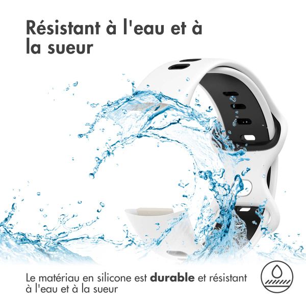 imoshion Bracelet sportif en silicone Fitbit Charge 5 / Charge 6 - Blanc / Noir