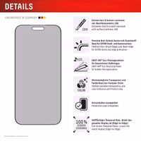 Displex Protection d'écran en verre trempé Privacy Apple iPhone 17 Pro Max