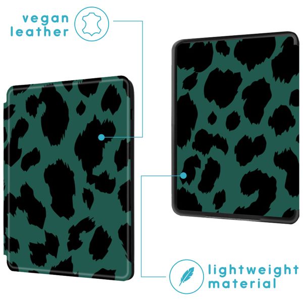 imoshion Design Slim Hard Sleepcover Amazon Kindle (2024) / Amazon Kindle (2022) 11th gen - Green Leopard