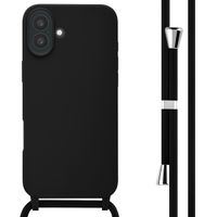 imoshion Coque en silicone avec cordon Apple iPhone 16 Plus - Noir
