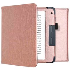 imoshion Étui de liseuse portefeuille en cuir végan Kobo Libra 2 / Tolino Vision 6 - Rose Doré