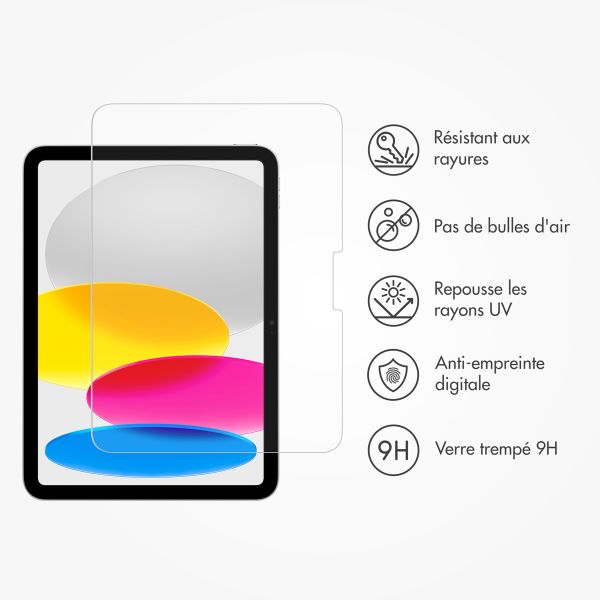 Accezz Protection d'écran en verre trempé avec applicateur iPad 10 (2022) 10.9 inch