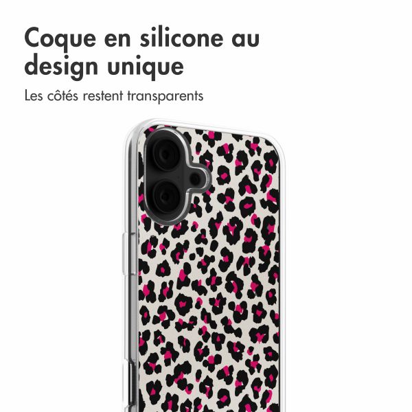 imoshion Coque Design iPhone 16 - Leopard Pink