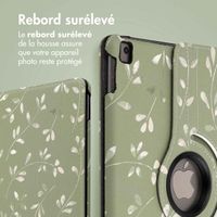 imoshion Coque tablette Design rotatif à 360° Apple iPad 9 (2021) 10.2 pouces / iPad 8 (2020) 10.2 pouces / iPad 7 (2019) 10.2 pouces - Green Flowers