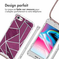 imoshion Coque Design avec cordon Apple iPhone SE (2022 / 2020) / 8 / 7 - Bordeaux Graphic