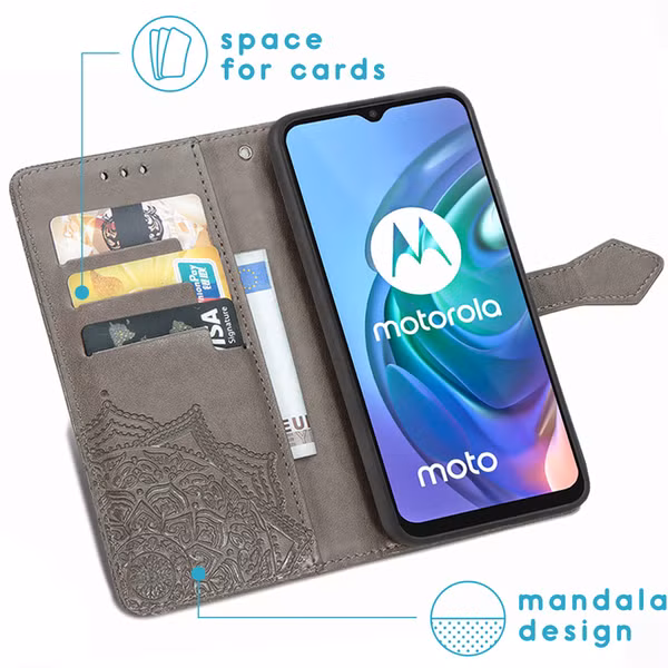 imoshion Etui de télephone Mandala Motorola Moto G30 / G20 / G10 (Power) - Gris