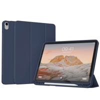 Accezz Coque tablette portefeuille Smart Silicone Apple iPad Air 11 pouces (2025) M3 / (2024) M2 / Air 5 (2022) / Air 4 (2020) - Bleu foncé