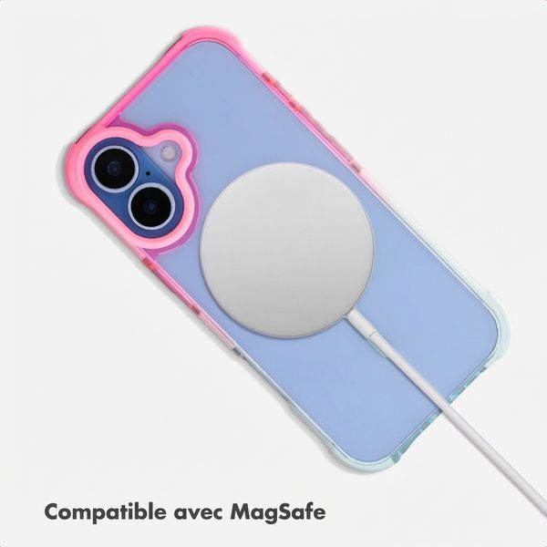 Selencia Coque arrière MagSafe Gradient Apple iPhone 17 - Rose / Bleu