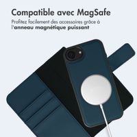 imoshion Étui portefeuille luxe 2-en-1 amovible Apple iPhone 17e / 16e - Bleu