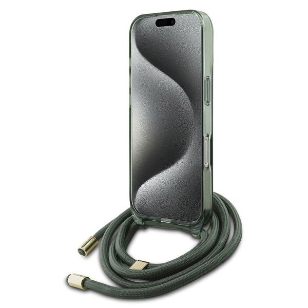 Guess Coque MagSafe IML avec crossbody cord Apple iPhone 16 Pro - Vert