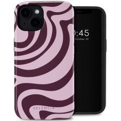 Selencia Coque arrière Vivid avec MagSafe iPhone 14 - Wavy Swirl Pink Plum