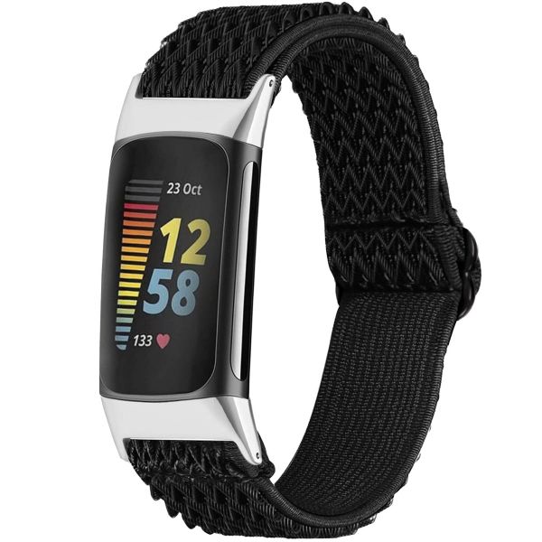 imoshion Bracelet élastique en nylon le Fitbit Charge 5 / Charge 6 - Noir