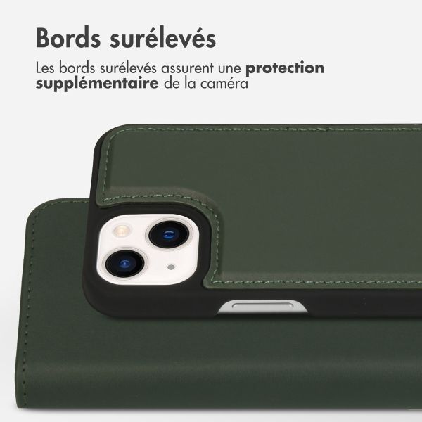 Accezz Étui de téléphone portefeuille en cuir de qualité supérieure 2 en 1 Apple iPhone 13 Mini - Vert