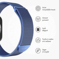imoshion Bracelet magnétique milanais Apple Watch Series 1 - 9 / SE (38/40/41 mm) | Series 10 / 11 (42 mm) - Taille M - Bleu