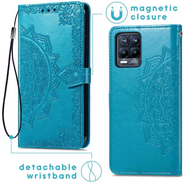 imoshion Etui de téléphone portefeuille Mandala Realme 8 (Pro) - Turquoise