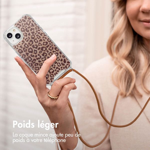 imoshion Coque Design avec cordon Apple iPhone 14 - Leopard Mood
