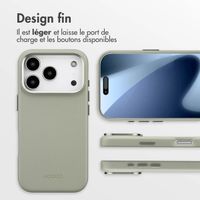 Accezz Coque arrière en cuir avec MagSafe Apple iPhone 17 Pro - Light Grey
