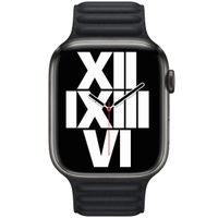 Apple Bracelet Leather Link Apple Watch Series 1 t/m 11 / SE / Ultra (44/45/46/49 mm) - Taille M/L - Midnight