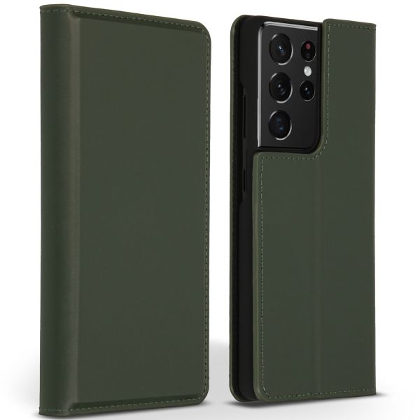 Accezz Étui de téléphone Slim Folio en cuir de qualité supérieure Samsung Galaxy S21 Ultra - Vert