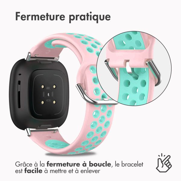 imoshion Bracelet sportif en silicone Fitbit Versa 4 / 3 / Sense (2) - Rose / Menthe verte