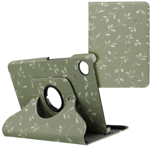 imoshion Coque tablette Design rotatif à 360° Samsung Galaxy Tab A9 8.7 pouces - Green Flowers