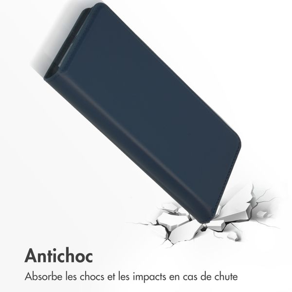 Accezz Étui de téléphone Slim Folio en cuir de qualité supérieure Samsung Galaxy S22 - Bleu foncé