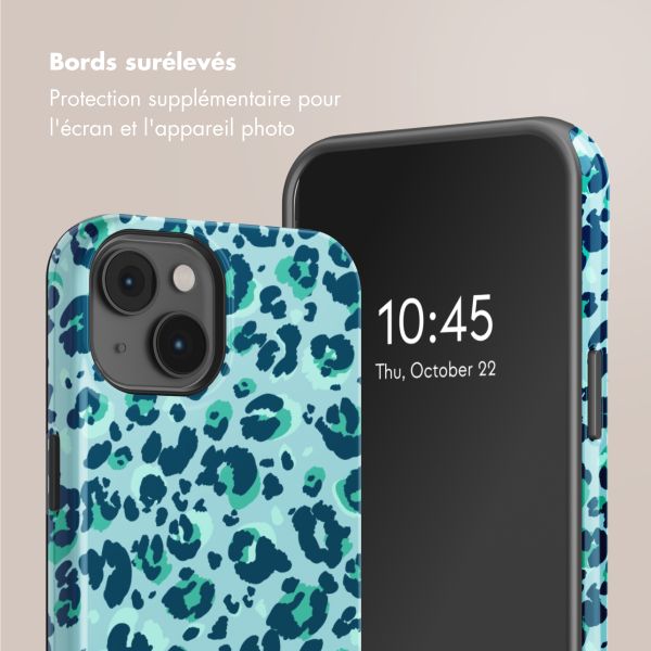 Selencia Coque arrière Vivid Tough avec MagSafe iPhone 14 - Wild Spots Light Blue