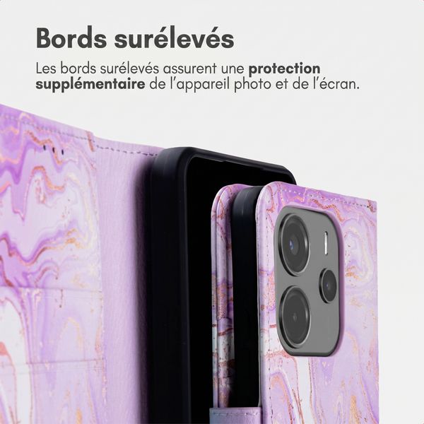 imoshion Étui de télephone portefeuille Design Xiaomi Redmi Note 14 (4G) - Purple Marble