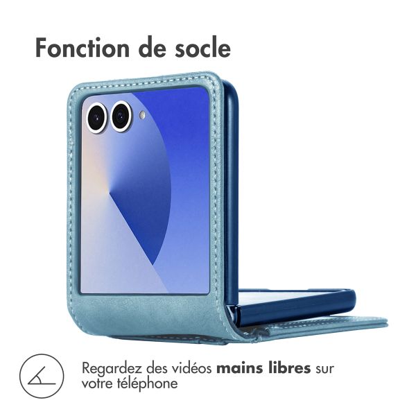imoshion Étui de télephone portefeuille Luxe Samsung Galaxy Z Flip 7 - Bleu clair