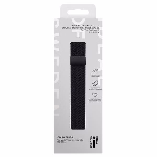 iDeal of Sweden Soft Braid Watch Band Apple Watch | 44/45/46/49 mm - Iconic Black