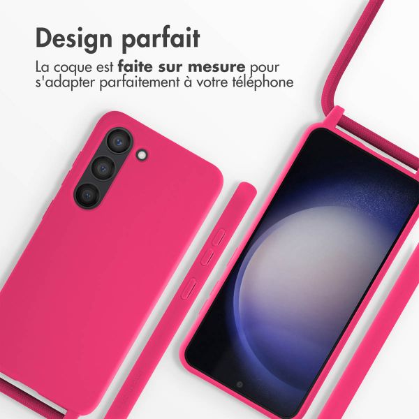 imoshion ﻿Coque en silicone avec cordon Samsung Galaxy S23 - Rose Fluo