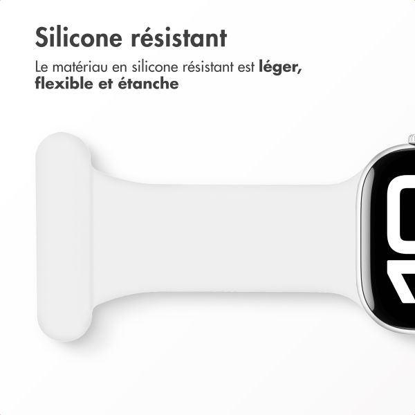 imoshion Bracelet infirmier en silicone Apple Watch Series 1 t/m 11 / SE / Ultra (44/45/46/49 mm) - Blanc