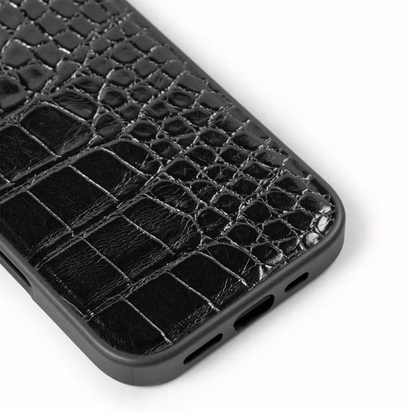 iDeal of Sweden Coque MagSafe en cuir végétalien Apple iPhone 17 - Black Croco