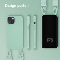 Selencia Coque silicone avec cordon amovible Apple iPhone 14 - Turquoise
