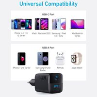 Anker Chargeur mural 323 | Chargeur rapide 33 Watt - USB-A + USB-C - Noir