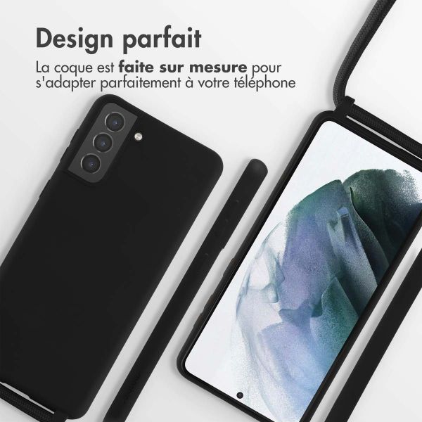 imoshion Coque en silicone avec cordon Samsung Galaxy S21 Plus - Noir
