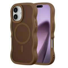 Selencia Coque arrière Wavy avec MagSafe Apple iPhone 17 - Mocha Brown