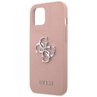 Guess Coque 4G Metal Logo Saffiano Apple iPhone 13 Mini - Rose