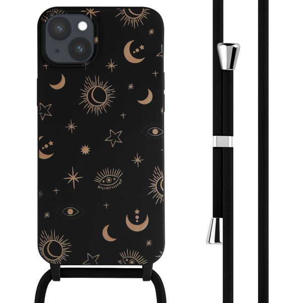 imoshion Coque design en silicone avec cordon iPhone 15 Plus - Sky Black