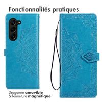 imoshion Etui de téléphone portefeuille Mandala Samsung Galaxy Z Fold 5 - Turquoise