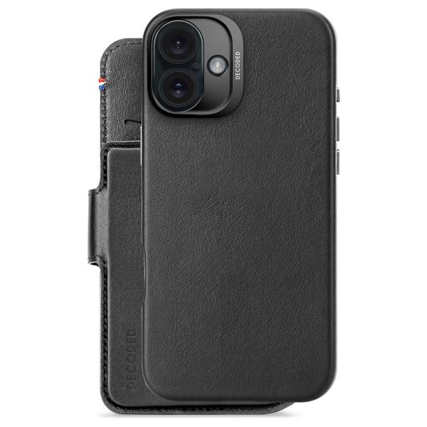 Decoded Portefeuille détachable 2 en 1 en cuir MagSafe Apple iPhone 16 Plus - Noir