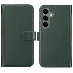 Selencia Étui de téléphone portefeuille en cuir véritable Samsung Galaxy S25 - Vert