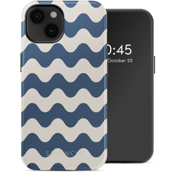 Selencia Coque arrière Vivid Tough avec MagSafe iPhone 14 - Wave Vibes Classic Blue