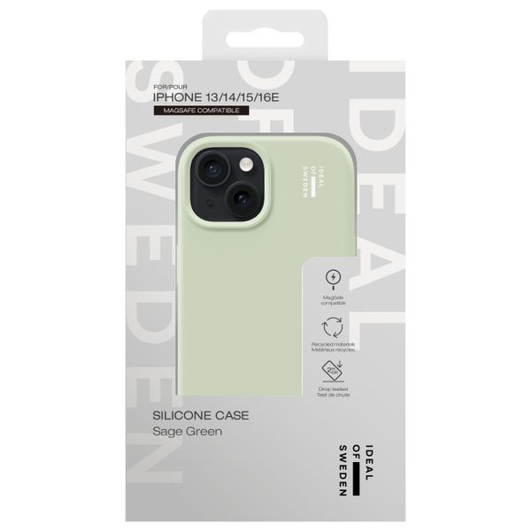 iDeal of Sweden Coque en silicone avec MagSafe Apple iPhone 17e / 16e / 15 / 14 / 13 - Sage Green