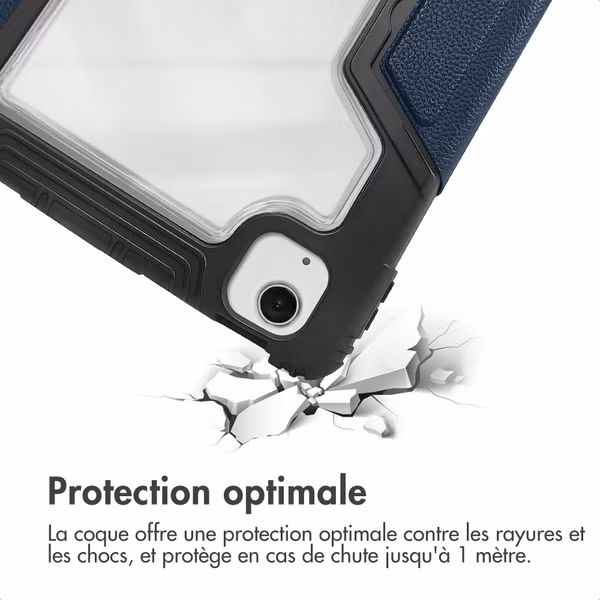 Accezz Coque tablette Rugged Trifold Apple iPad Air 11 pouces (2025) M3 / (2024) M2 / Air 5 (2022) / Air 4 (2020) - Bleu foncé