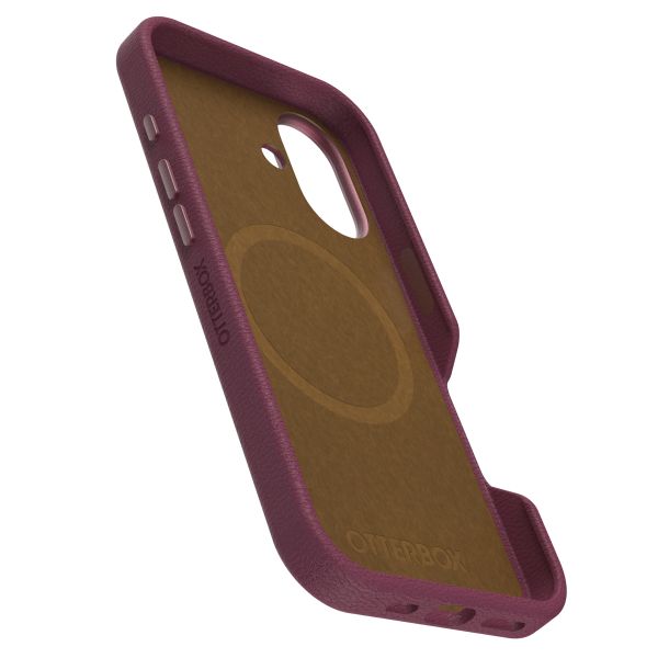 OtterBox Coque en cuir de cactus Symmetry MagSafe iPhone 16 - Maroon Bells